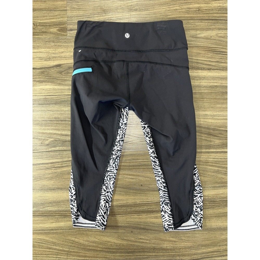 Lululemon Leggings Womens Size 4 Multicolor Abstract Pull On Crop Activewear Gym - Picture 4 of 6